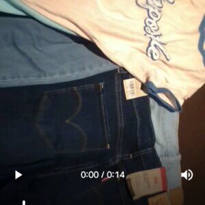 Size 27 Levi Old Navy and Aeropostale jeans and 2 Small Classic Crew Aeropostale